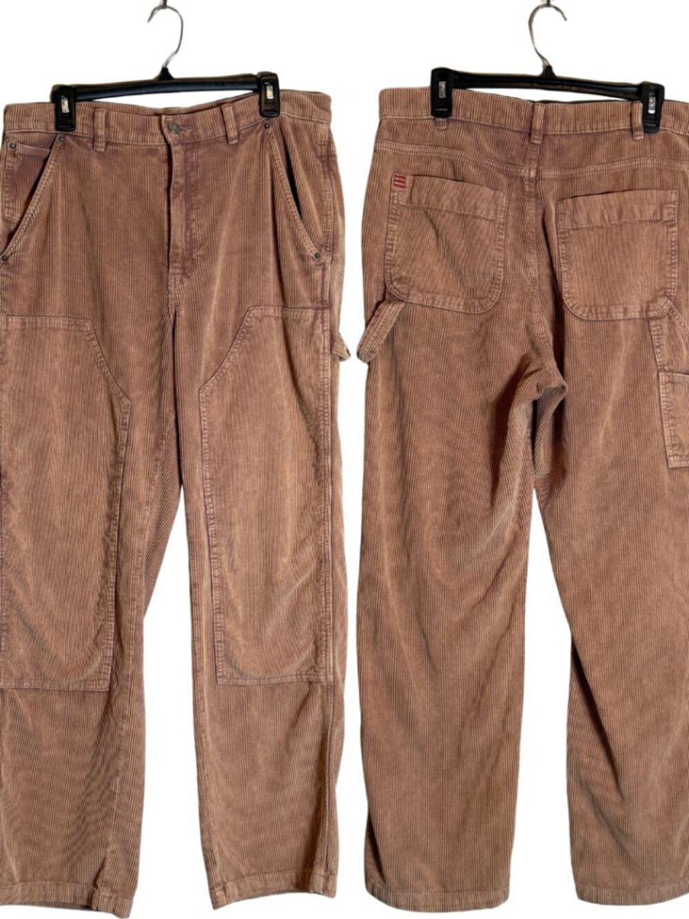 BDG Double Knee Carpenter Corduroy Straight Leg Pants Women's 12 Brown Utility